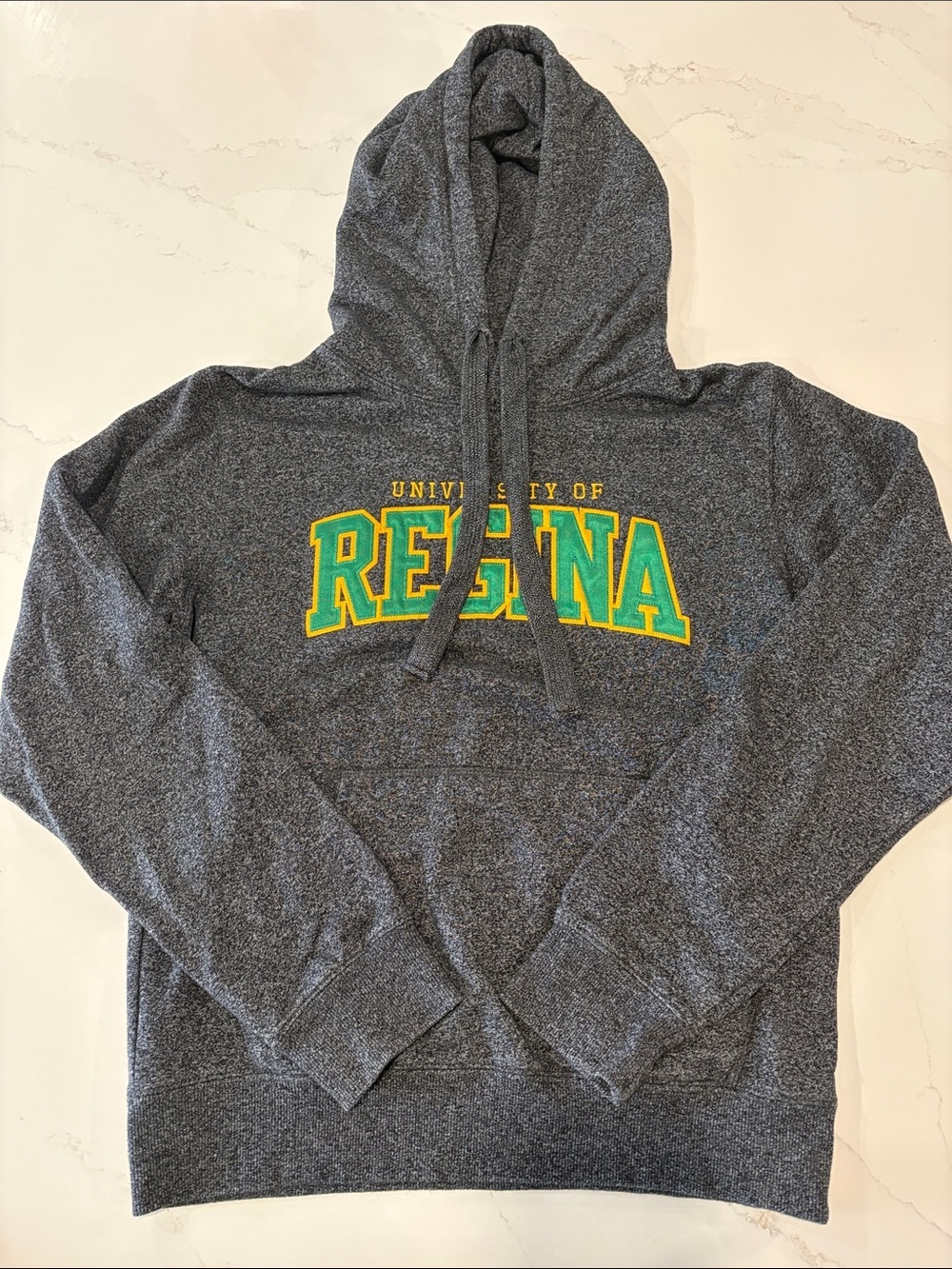 Regina University Classic Charcoal Gray Crewneck Hoodie with Regina Lettering XS